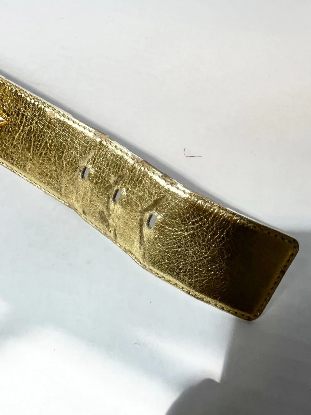 Vintage Escada Star Charm Studded Wide Gold Belt Sz 40